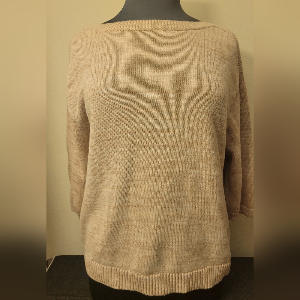 Karen Scott Women's Tan BoatNeck Sweater
